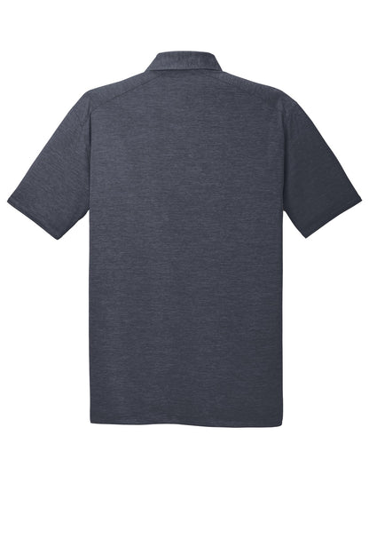 Rear View of Dark Grey Port Authority Digi Heather Performance Polo. K574 plain