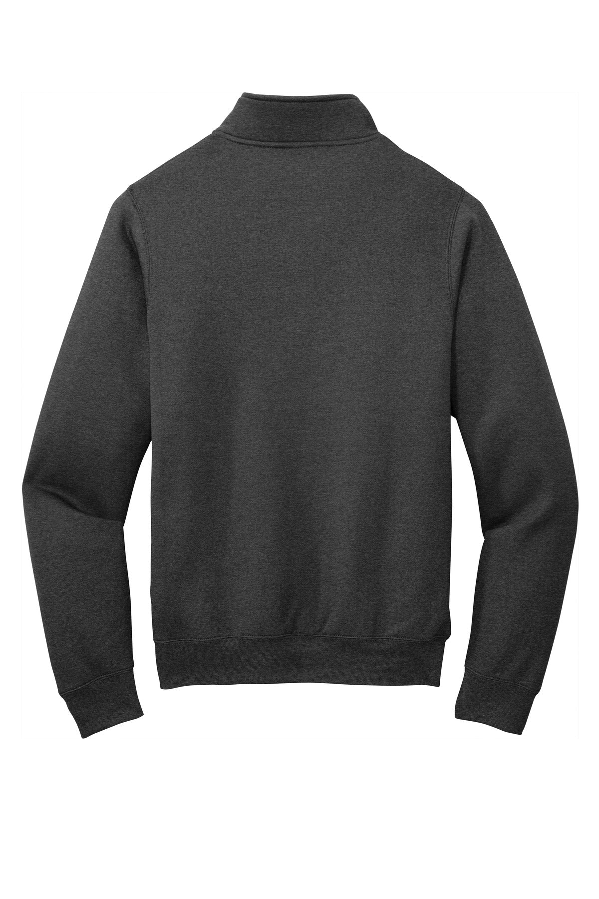 Rear View of Dark Hthr Grey Port & Co Core Fleece 1/4-Zip Pullover Sweatshirt PC78Q