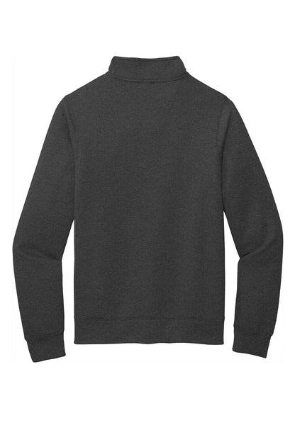 Rear View of Dark Hthr Grey Port & Co Core Fleece Cadet Full-Zip Sweatshirt PC78FZ plain