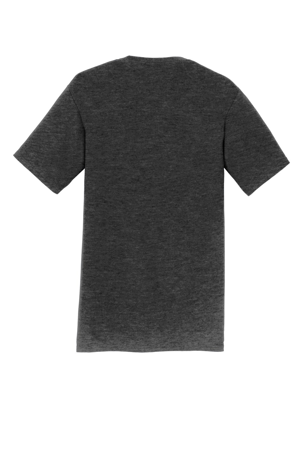 Rear View of Dark Hthr Grey Port & Co Fan Favorite Tee. PC450 plain