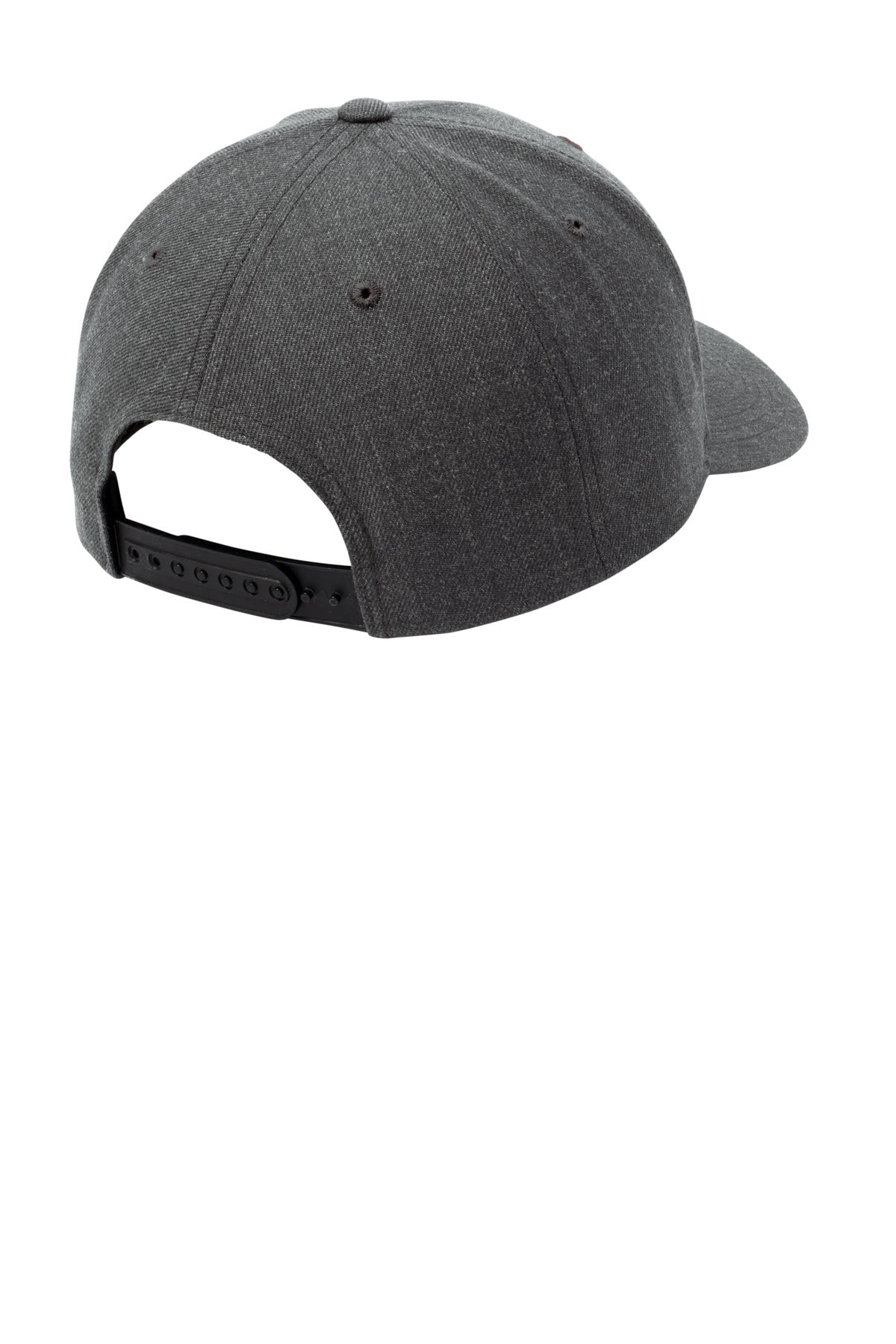 Rear View of Dark Hthr Grey Sport-Tek YP Classics Curve Bill Snapback Cap. STC43 plain
