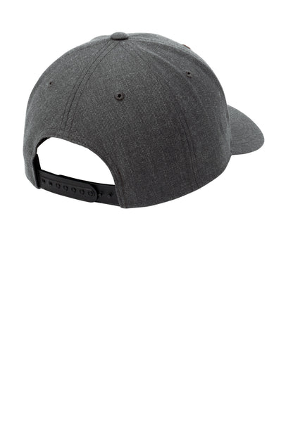 Rear View of Dark Hthr Grey Sport-Tek YP Classics Curve Bill Snapback Cap. STC43 plain