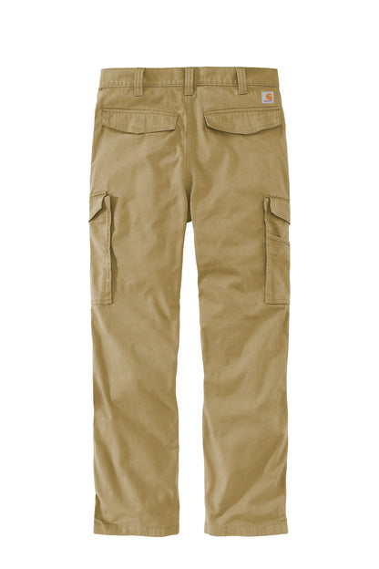 Rear View of Dark Khaki Carhartt Rugged Flex Rigby Cargo Pant CT103574 plain