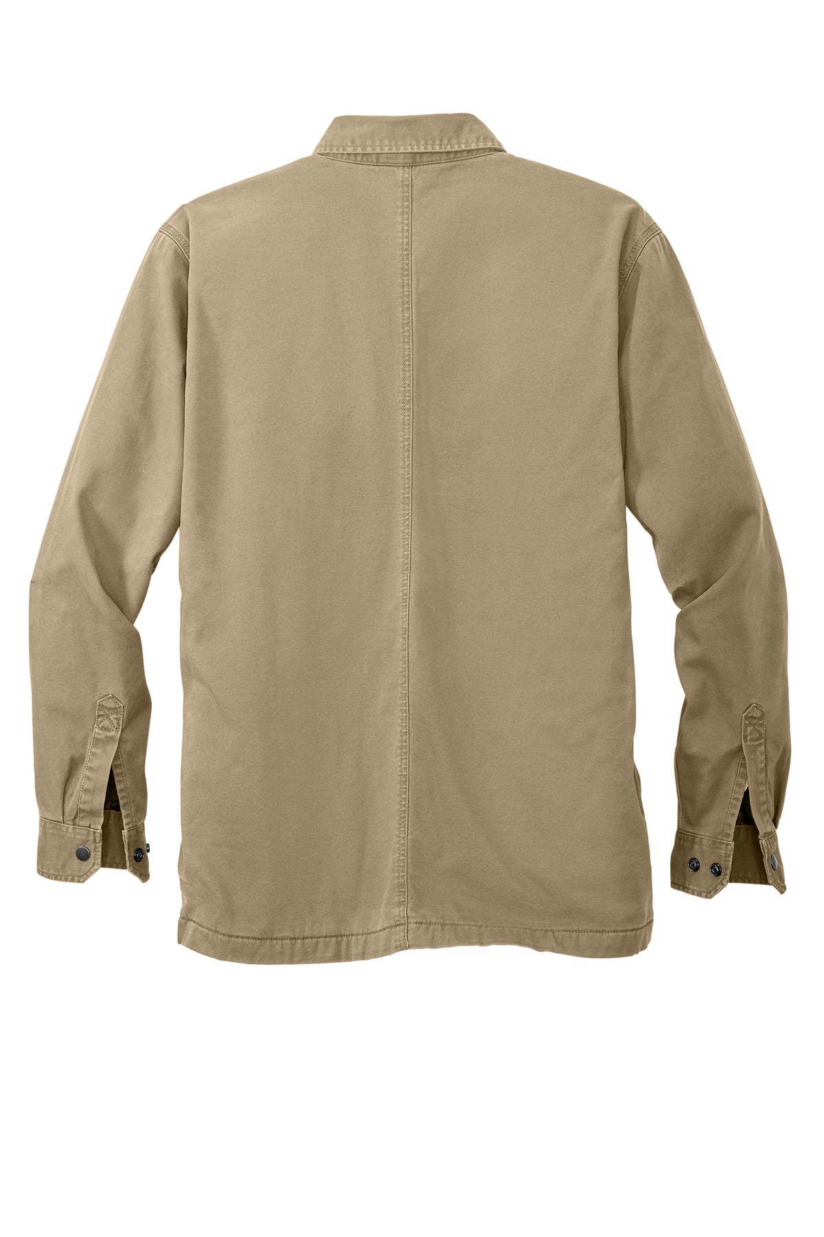 Rear View of DarkKhaki Carhartt Rugged Flex Fleece-Lined Shirt Jac CT105532 plain