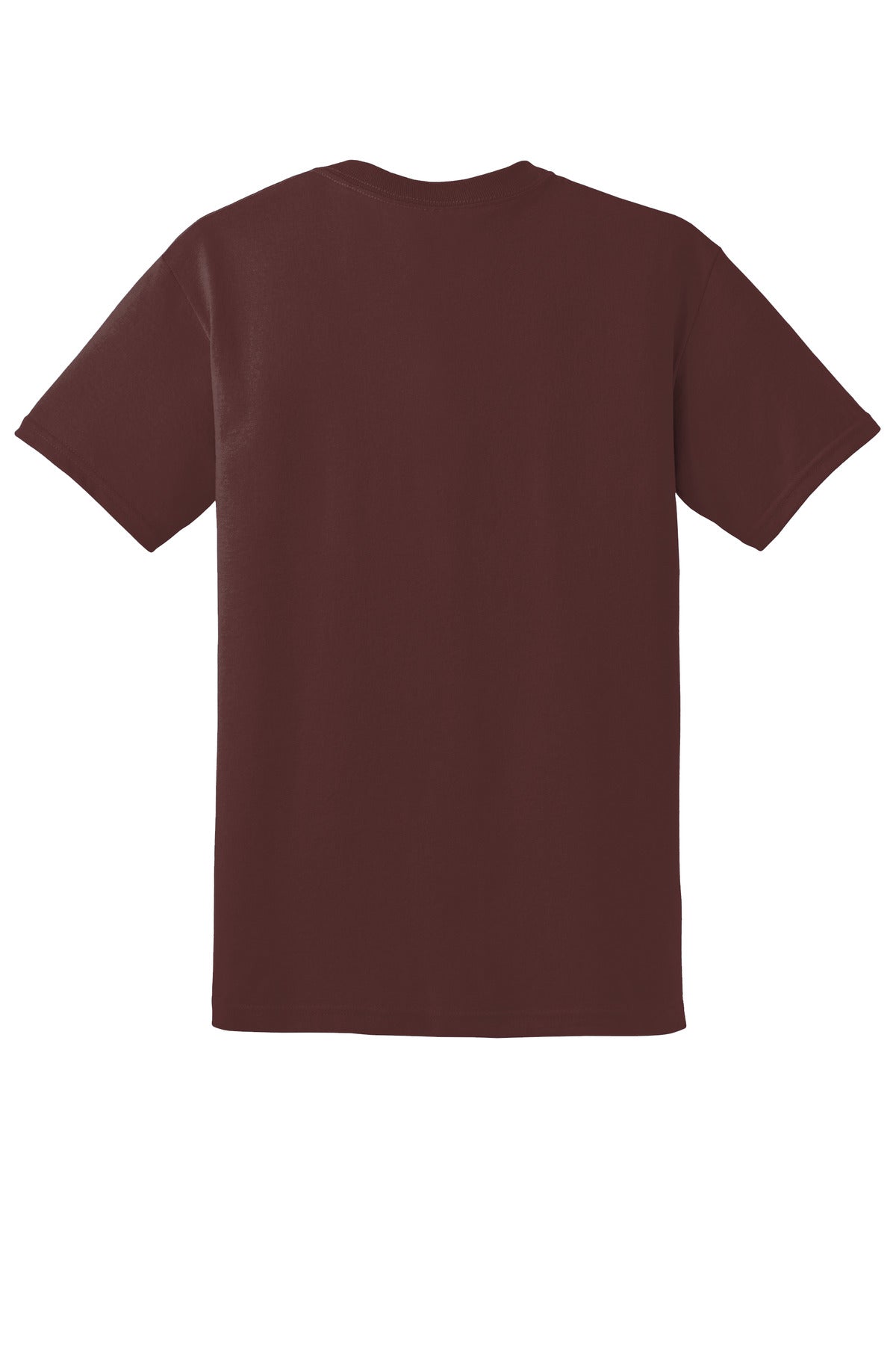 Rear View of DarkMaroon Gildan DryBlend 50 Cotton/50 Poly T-Shirt. 8000 plain