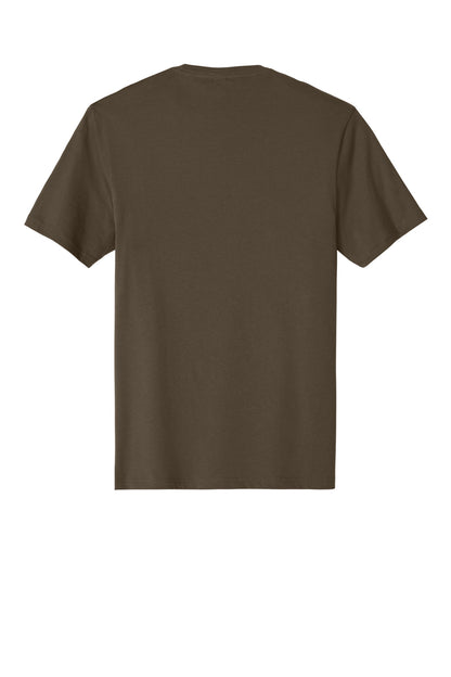Rear View of DarkMocha District Perfect Weight Tee. DT104 plain