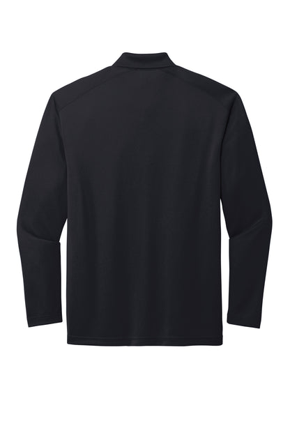 Rear View of DarkNavy CornerStone Select Lightweight Snag-Proof Long Sleeve Polo CS418LS plain