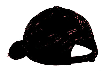 Rear View of Dashing Red District Distressed Cap. DT600 plain
