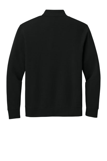 Rear View of Deep Bk/Cha He Port Authority Interlock 1/4-Zip. K807 plain
