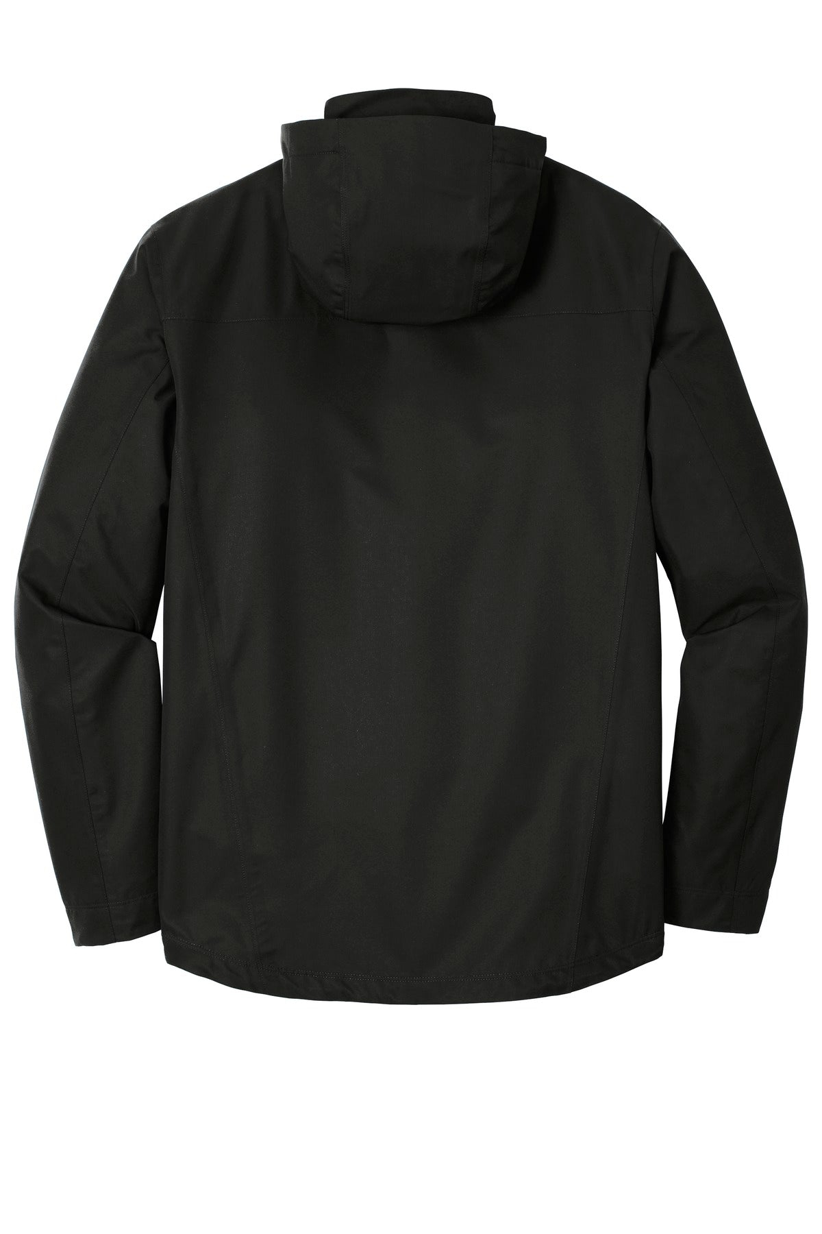 Rear View of Deep Black Port Authority Collective Outer Shell Jacket. J900 plain