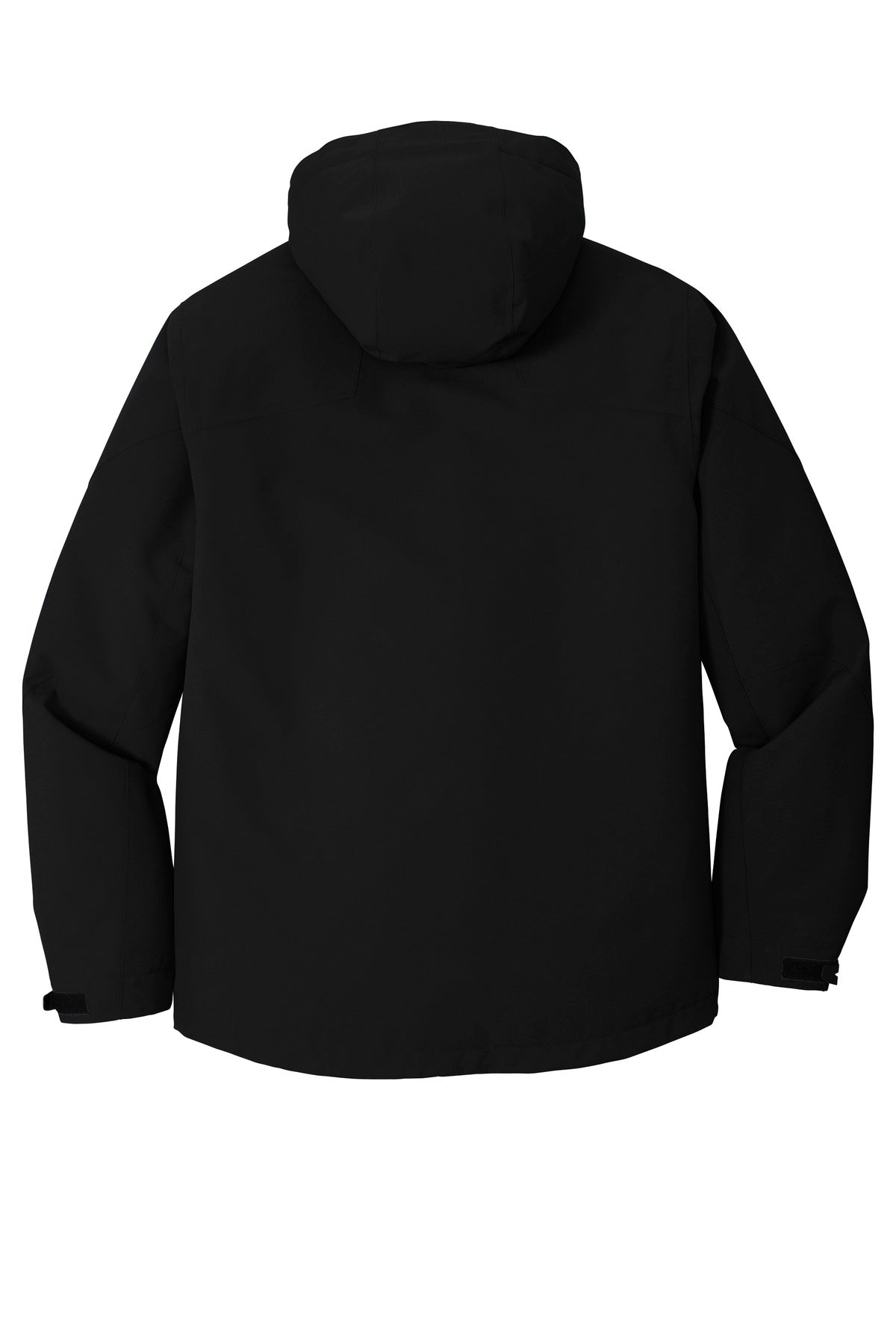 Rear View of Deep Black Port Authority Insulated Waterproof Tech Jacket J405 plain