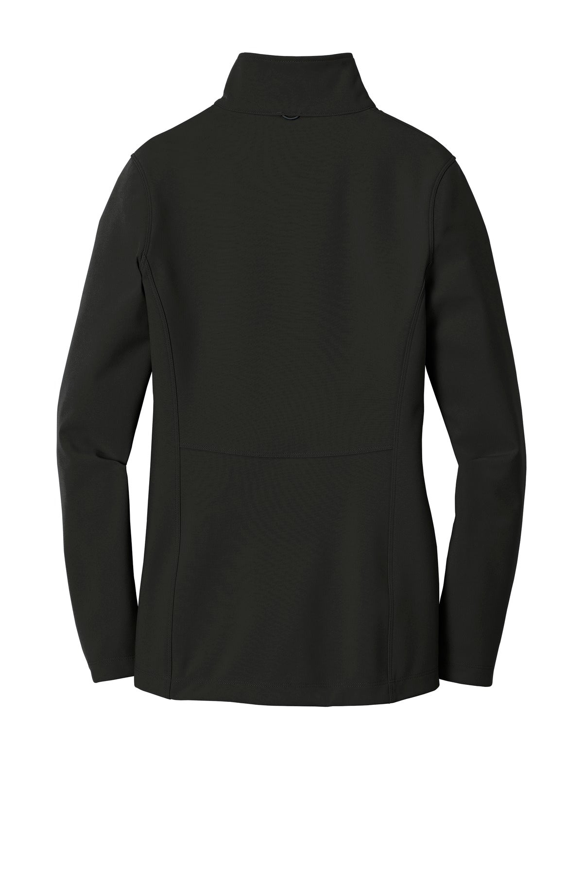 Rear View of Deep Black Port Authority Women's Collective Soft Shell Jacket. L901 plain
