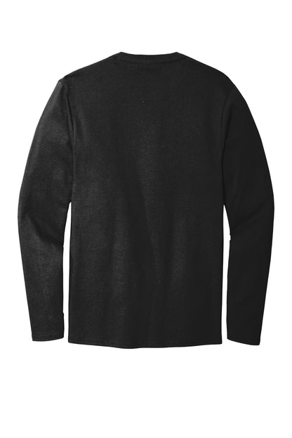 Rear View of Deep Black Port & Co Long Sleeve Bouncer Tee PC600LS plain