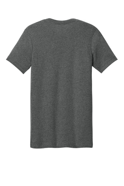 Rear View of Deep Ht BELLA+CANVAS Unisex Heather CVC Short Sleeve Tee. BC3001CVC plain