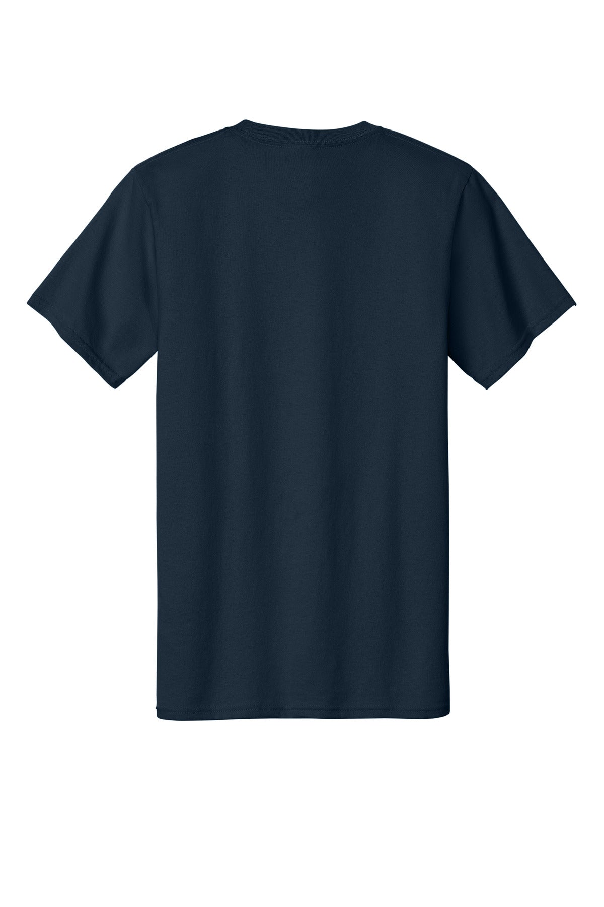 Rear View of Deep Navy Port & Co Essential Tee. PC61 plain