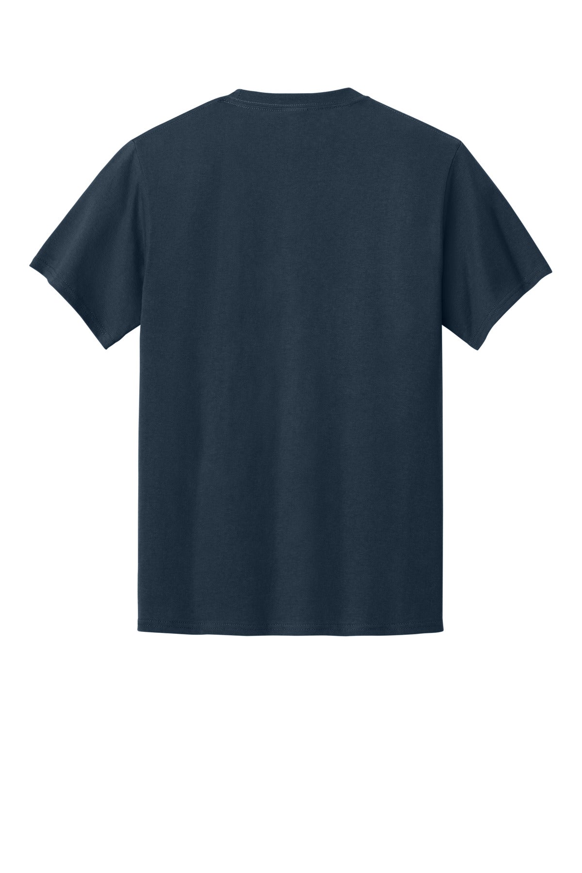 Rear View of Deep Navy Port & Co Tall Essential Pocket Tee. PC61PT plain