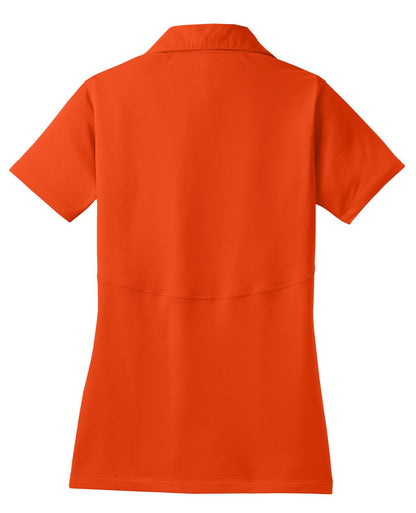 Rear View of Deep Orange Sport-Tek Women's Micropique Sport-Wick Polo. LST650 plain