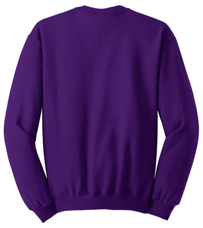 Rear View of Deep Purple Jerzees - NuBlend Crewneck Sweatshirt. 562M plain