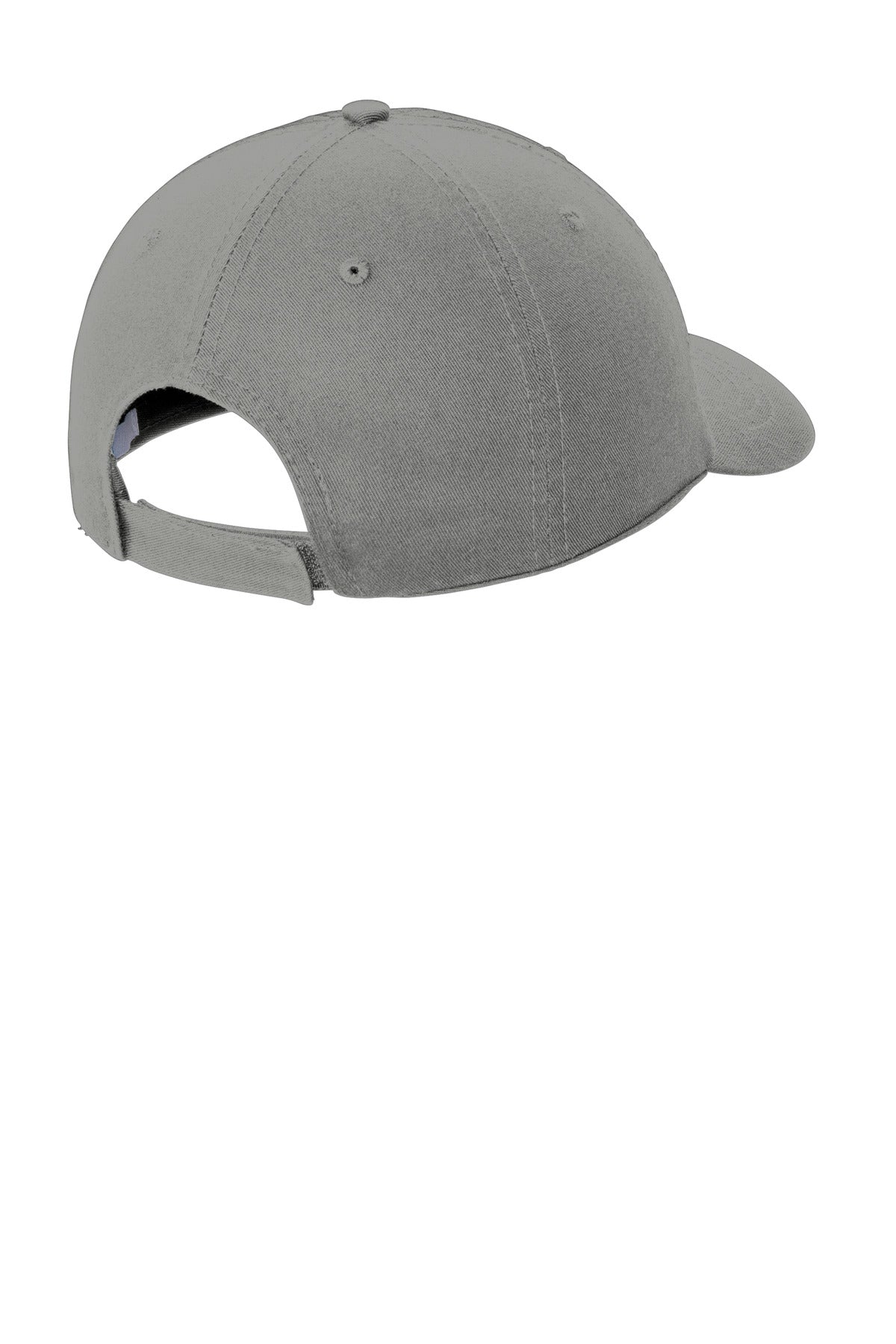 Rear View of Deep Smoke Port Authority Washed Twill Cap. CP78 plain