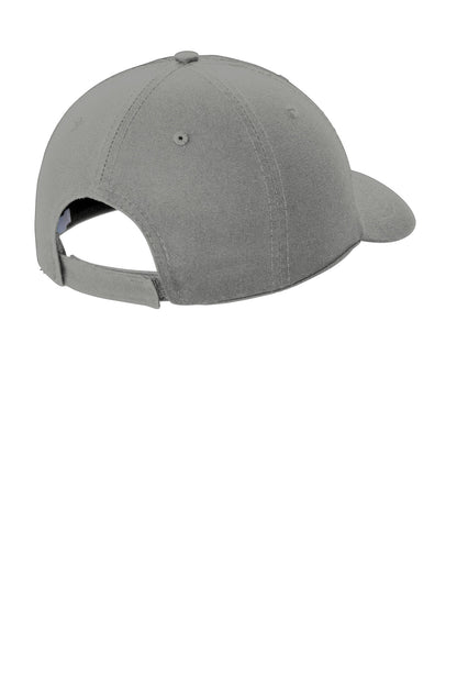 Rear View of Deep Smoke Port Authority Washed Twill Cap. CP78 plain