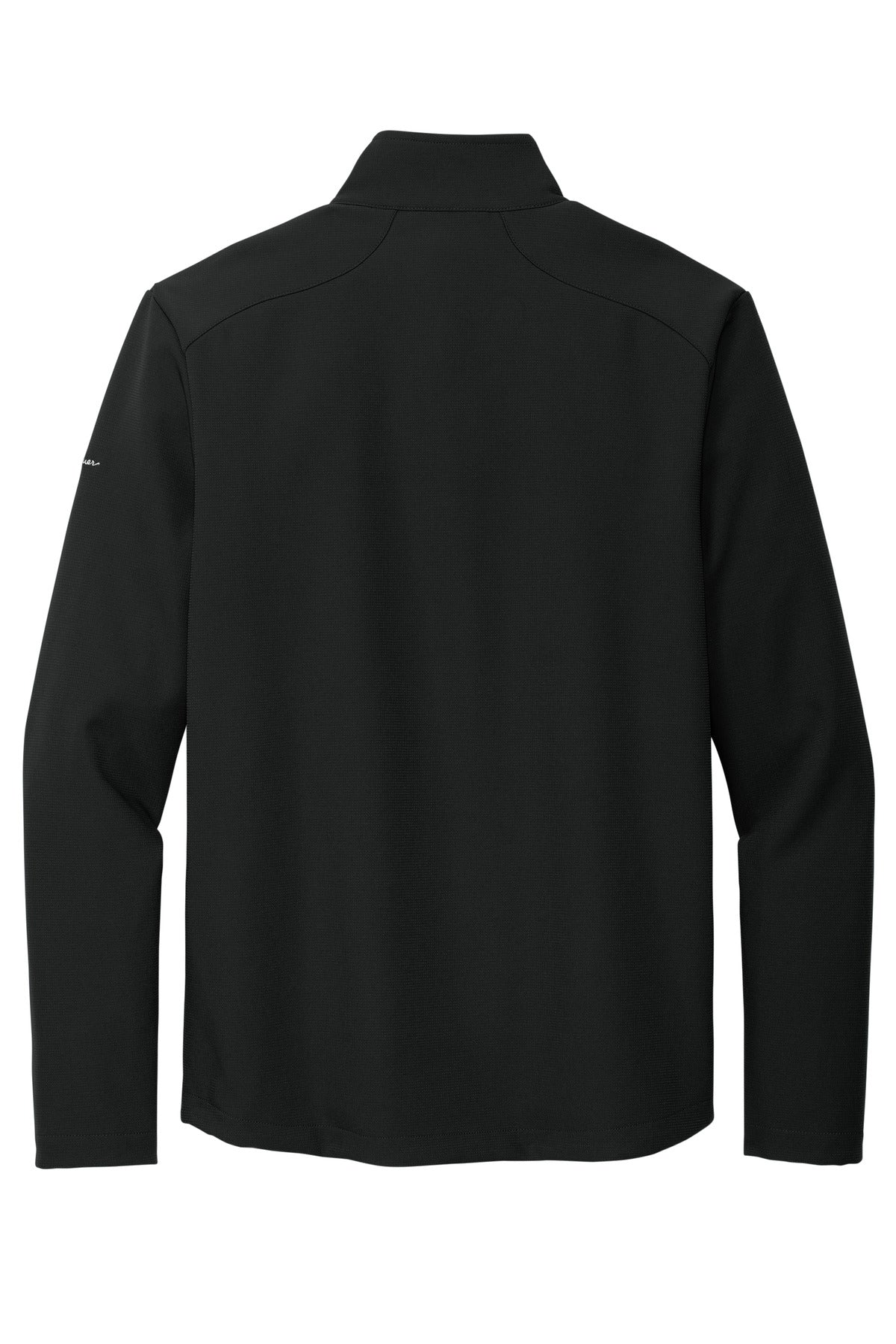 Rear View of DeepBlack Eddie Bauer Stretch Soft Shell Jacket EB544 plain