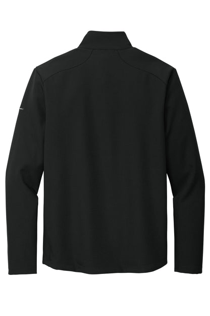 Rear View of DeepBlack Eddie Bauer Stretch Soft Shell Jacket EB544 plain