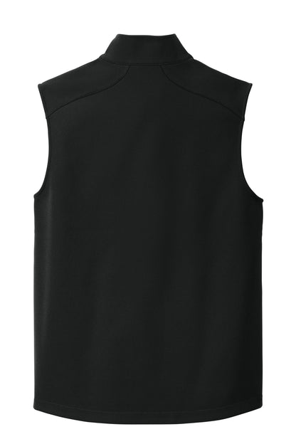Rear View of DeepBlack Eddie Bauer Stretch Soft Shell Vest EB546 plain