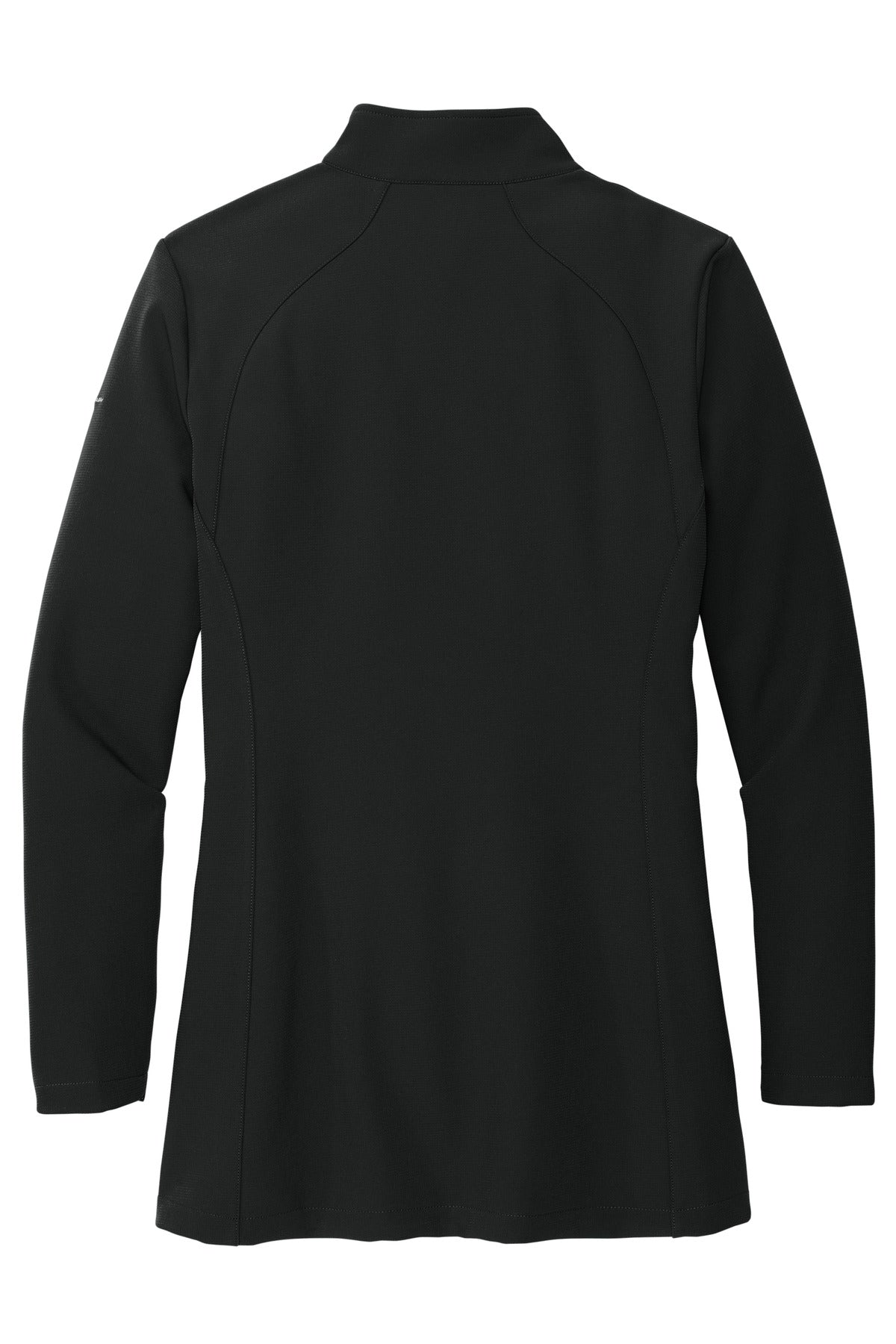 Rear View of DeepBlack Eddie Bauer Women's Stretch Soft Shell Jacket EB545 plain