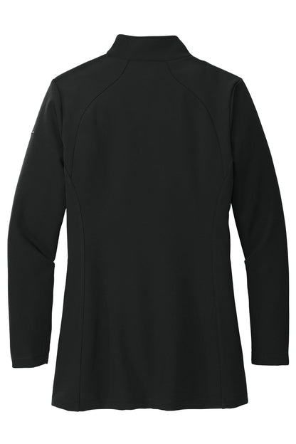 Rear View of DeepBlack Eddie Bauer Women's Stretch Soft Shell Jacket EB545 plain