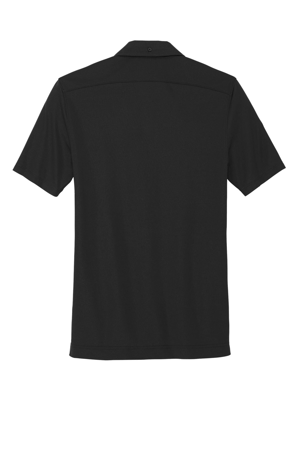 Rear View of DeepBlack Mercer+Mettle Stretch Pique Full-Button Polo MM1006 plain