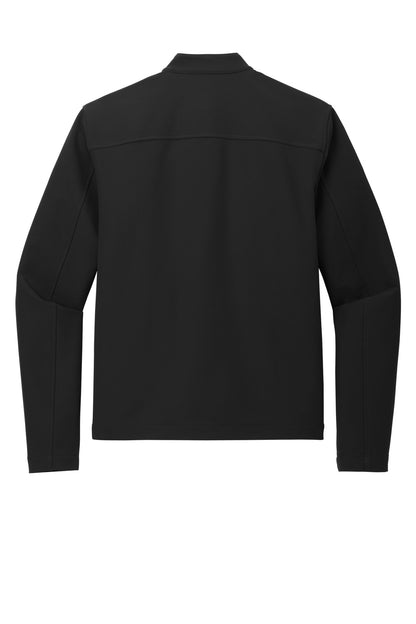 Rear View of DeepBlack Mercer+Mettle Stretch Soft Shell Jacket MM7102 plain