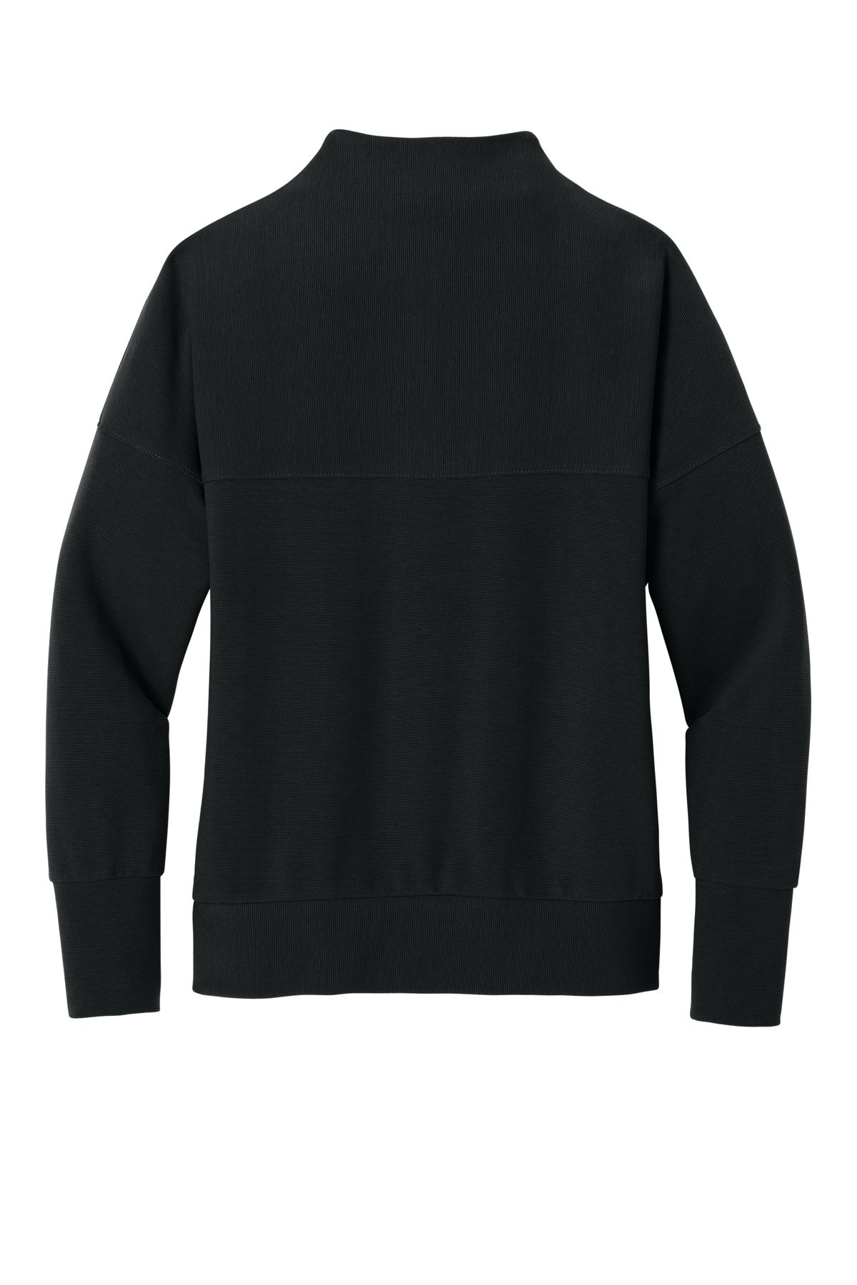 Rear View of DeepBlack Mercer+Mettle Women's Linear Texture 1/4-Zip MM3041 plain
