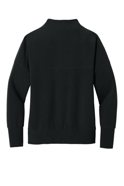 Rear View of DeepBlack Mercer+Mettle Women's Linear Texture 1/4-Zip MM3041 plain