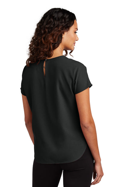 Rear View of DeepBlack Mercer+Mettle Women's Stretch Crepe Crew MM2015 plain