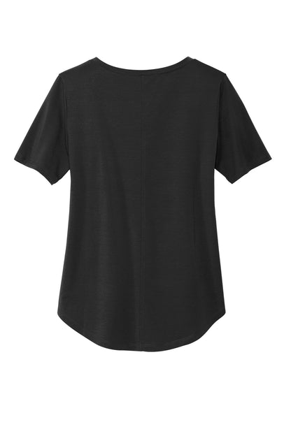 Rear View of DeepBlack Mercer+Mettle Women's Stretch Jersey Relaxed Scoop MM1017 plain