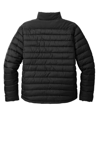 Rear View of DeepBlack Port Authority Horizon Puffy Jacket J364 plain