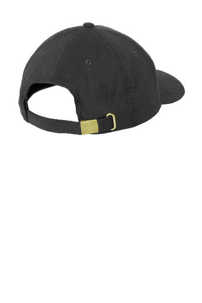 Rear View of DeepBlack Port Authority Light Corduroy Dad Cap C973 plain