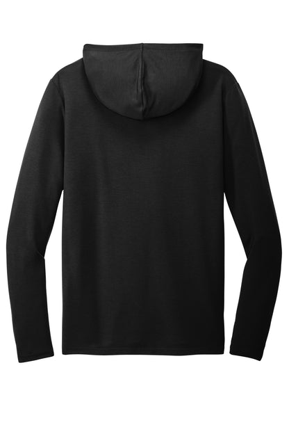Rear View of DeepBlack Port Authority Microterry Pullover Hoodie K826 plain