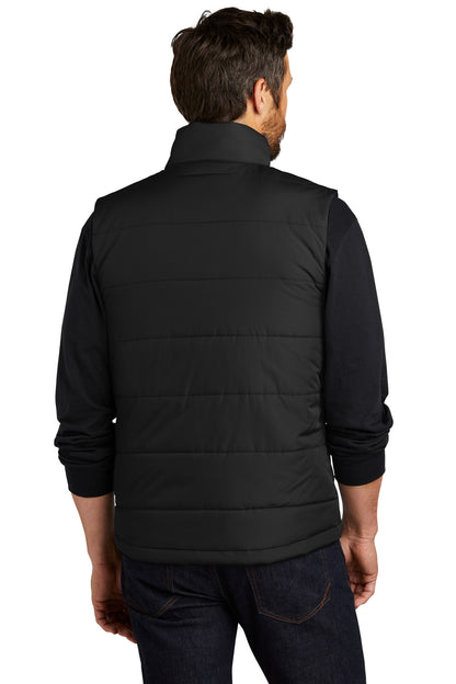 Rear View of DeepBlack Port Authority Puffer Vest J853 plain