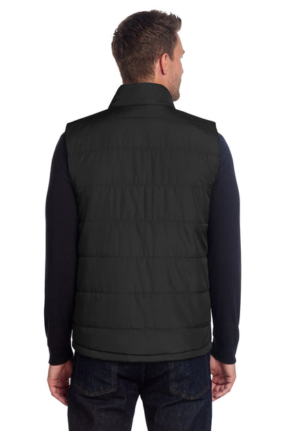 Rear View of DeepBlack Port Authority Puffer Vest J853 plain