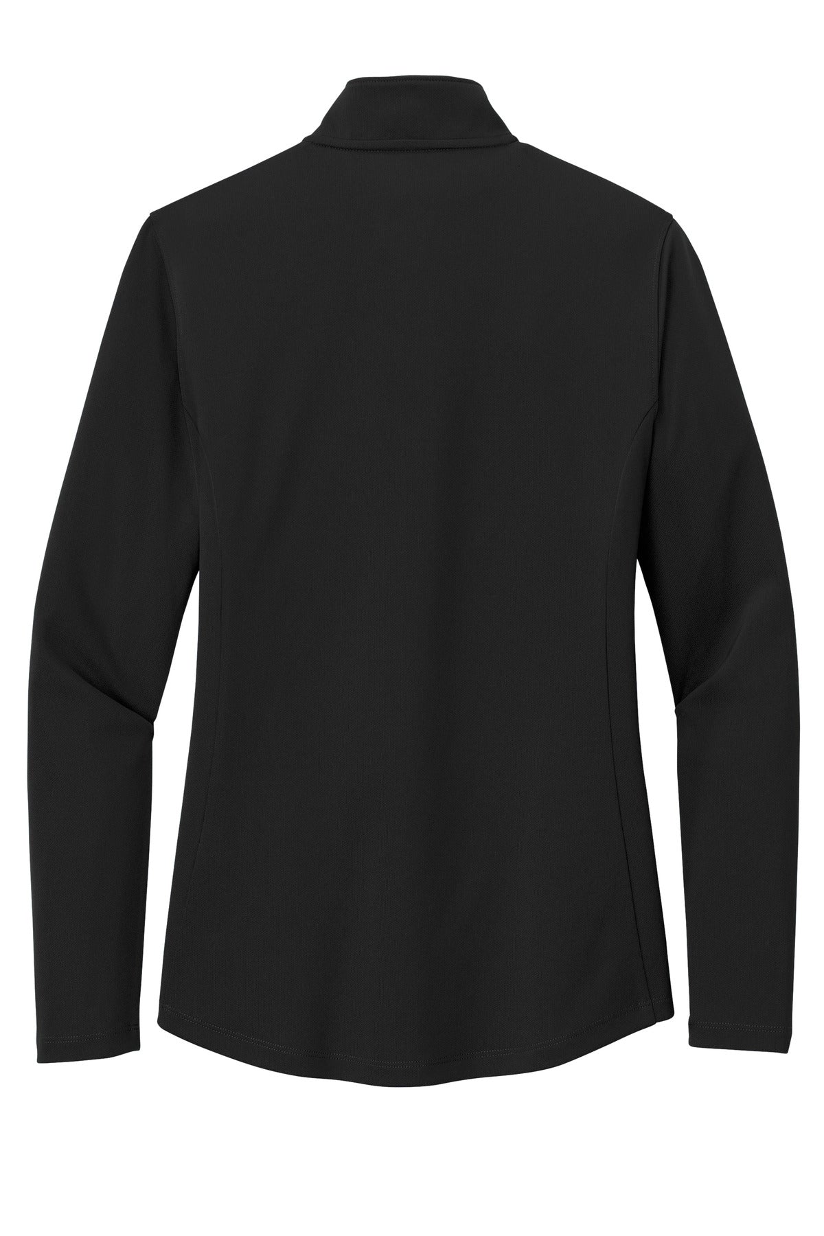 Rear View of DeepBlack Port Authority Women's Dry Zone UV Micro-Mesh 1/4-Zip LK112 plain