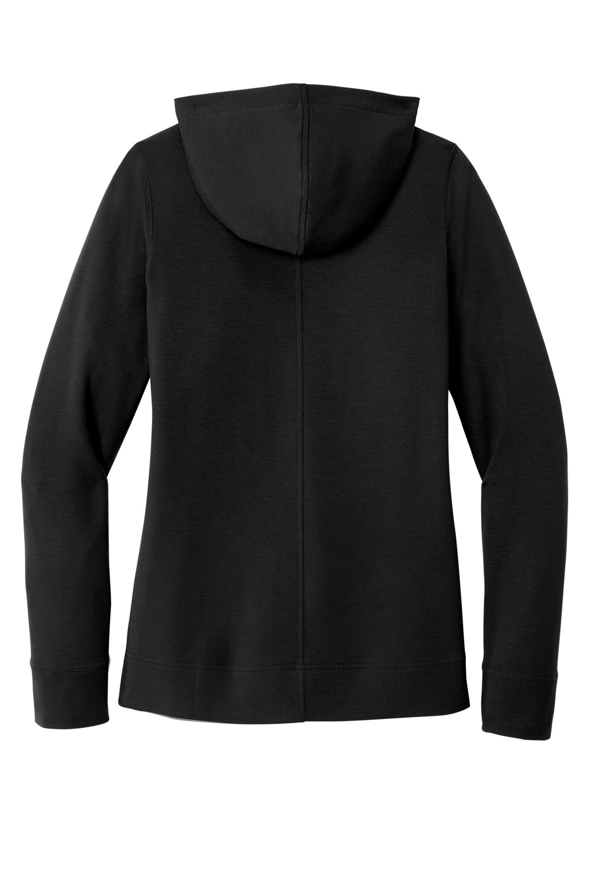 Rear View of DeepBlack Port Authority Women's Microterry Pullover Hoodie LK826 plain