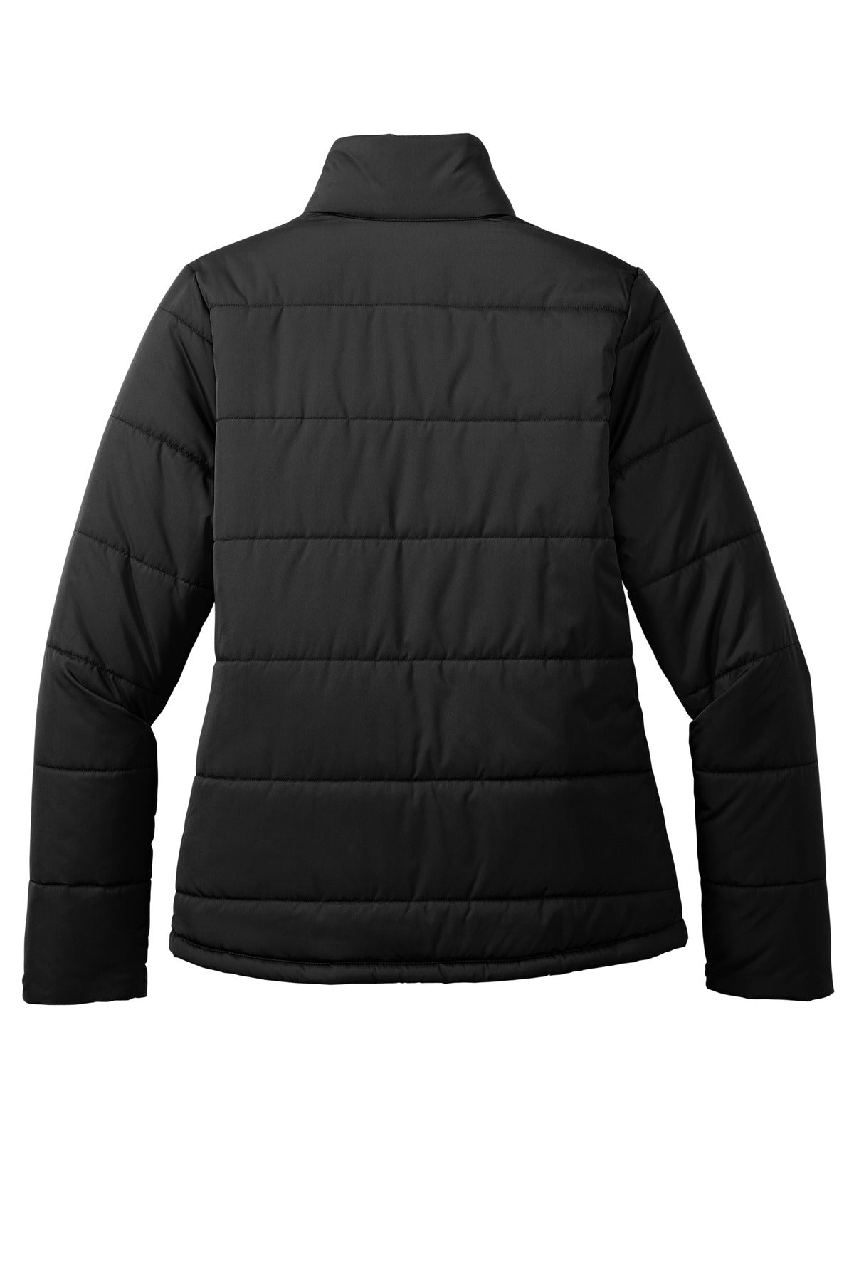 Rear View of DeepBlack Port Authority Women's Puffer Jacket L852 plain