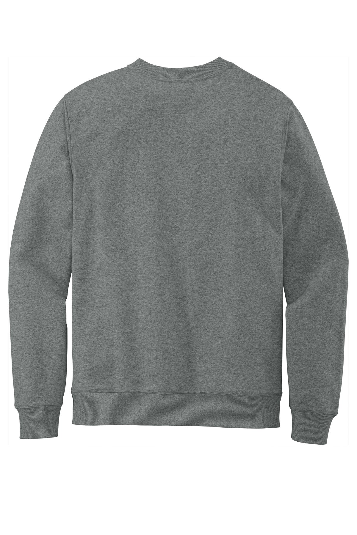 Rear View of DeepGreyHt District Re-Fleece Crew DT8104 plain