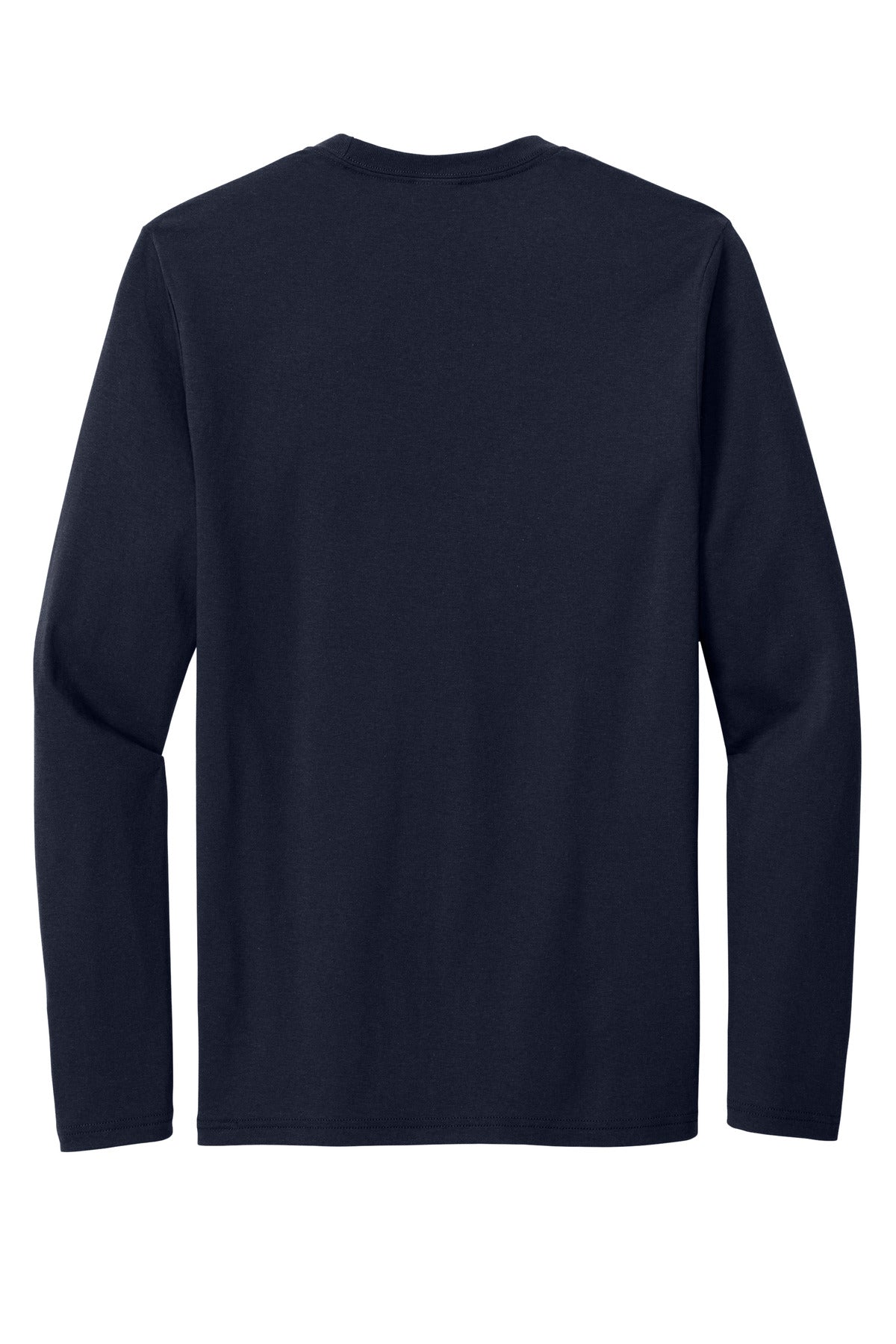 Rear View of DeepNavy Port & Co Tri-Blend Long Sleeve Tee. PC330LS plain