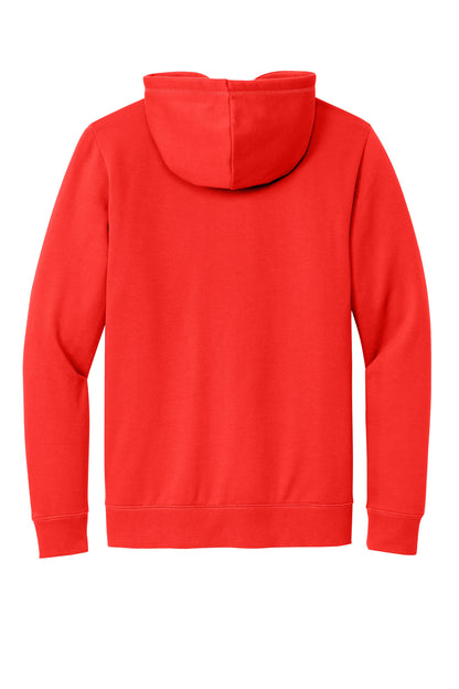 Rear View of DeepOrange New Era Comeback Fleece Pullover Hoodie NEA550 plain