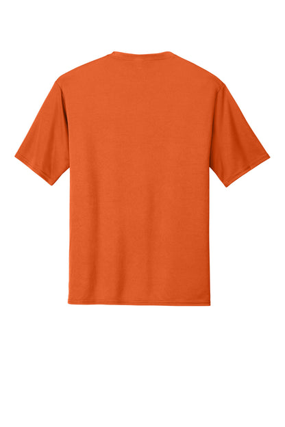 Rear View of DeepOrange Port & Co Performance Tee. PC380 plain