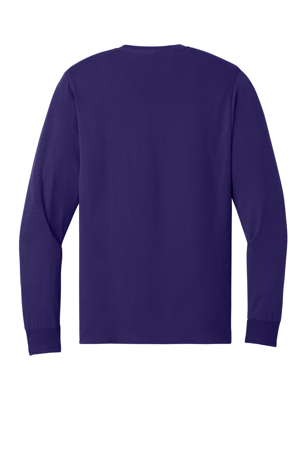 Rear View of DeepPurple Jerzees - Dri-Power 50/50 Cotton/Poly Long Sleeve T-Shirt. 29LS plain