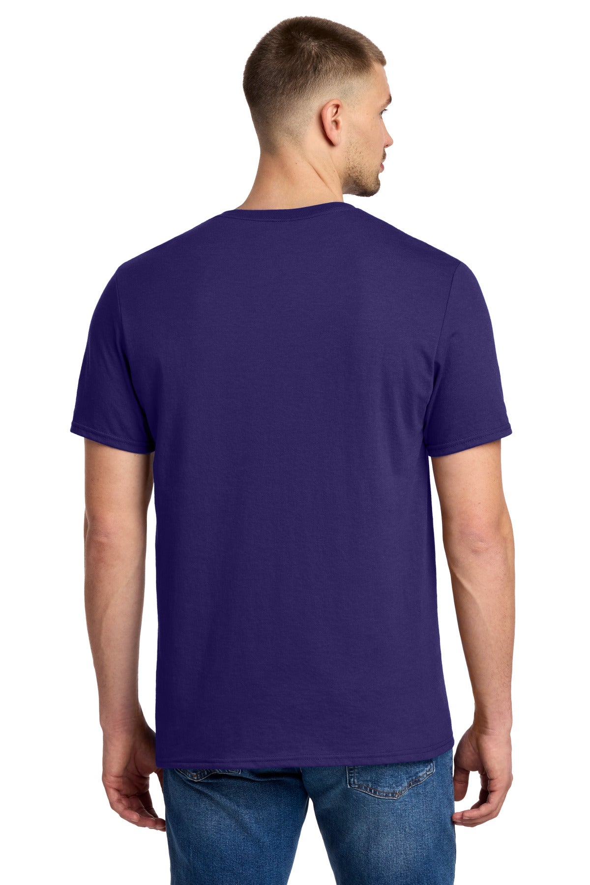 Rear View of DeepPurple Jerzees Premium Blend Ring Spun T-Shirt 560M plain