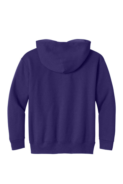 Rear View of DeepPurple Jerzees - Youth NuBlend Pullover Hooded Sweatshirt. 996Y plain